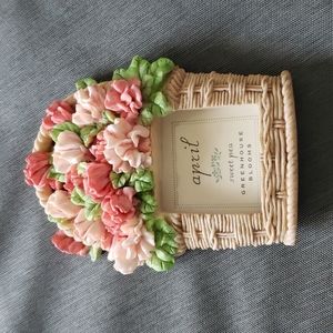 Floral photo frame, hand painted